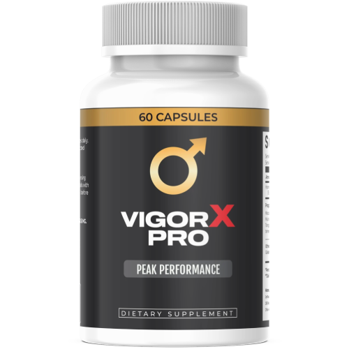 VigorX Pro supplement bottle, 60 capsules for prostate health and male vitality